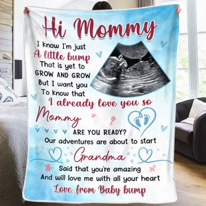 Custom Photo Our Adventures Are About To Start - Family Personalized Custom Blanket - Baby Shower Gift, Gift For First Mom