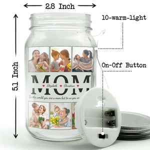 To Us, You're The World - Family Personalized Custom Mason Jar Light - Gift For Mom, Dad, Grandma