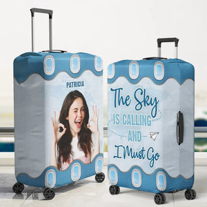 Custom Photo Just A Girl Who Loves Traveling - Travel Personalized Custom Luggage Cover - Holiday Vacation Gift, Gift For Adventure Travel Lovers