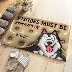 Welcome To Our Home - Dog Personalized Custom 3D Inflated Effect Printed Home Decor Decorative Mat - House Warming Gift For Pet Owners, Pet Lovers