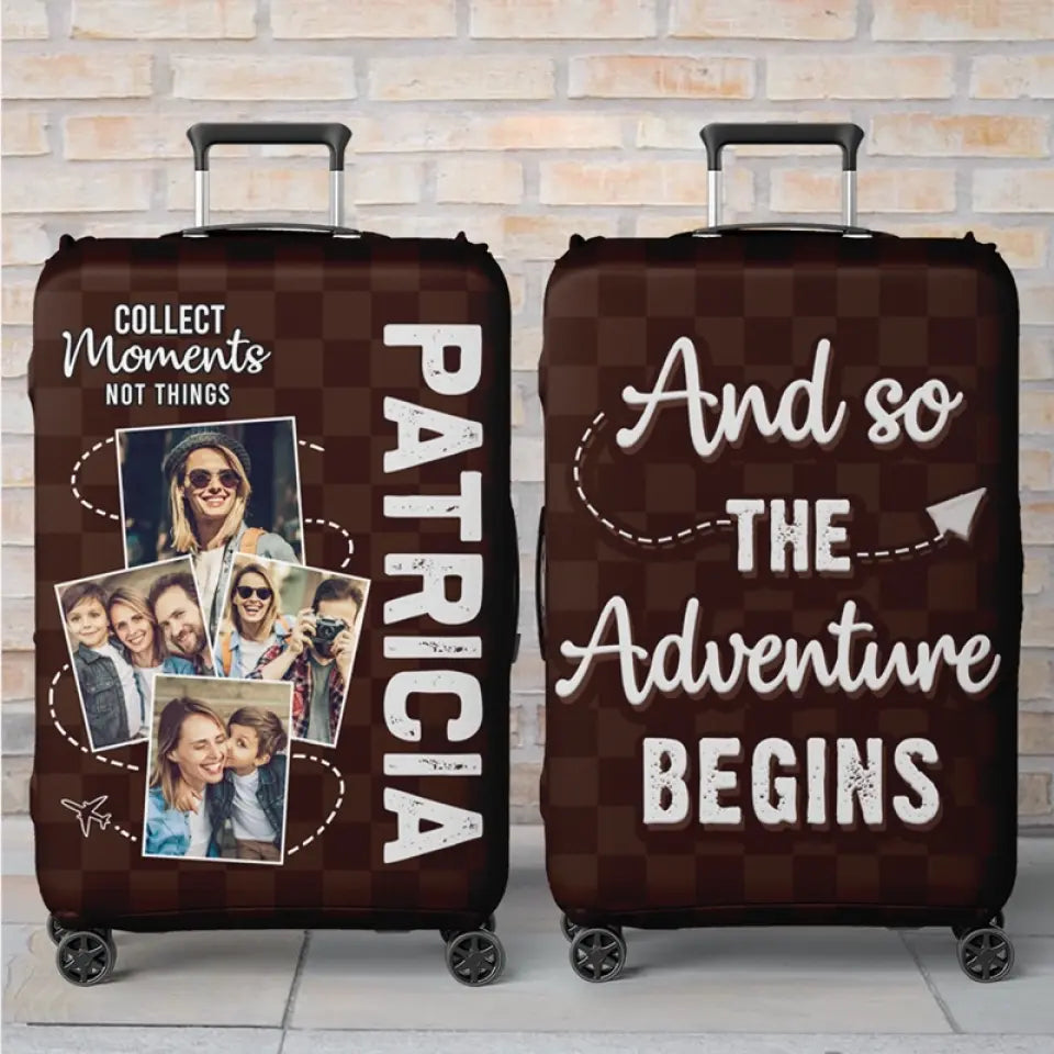 Custom Photo If Not Now Then When - Travel Personalized Custom Luggage Cover - Holiday Vacation Gift, Gift For Adventure Travel Lovers