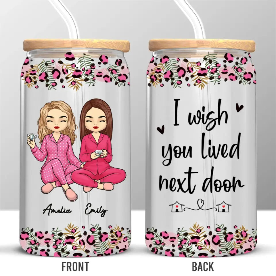 True Friends Are Great Riches - Bestie Personalized Custom Glass Cup, Iced Coffee Cup - Gift For Best Friends, BFF, Sisters