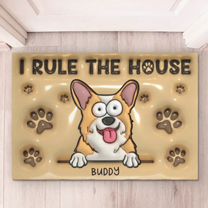 We Rule The House - Dog Personalized Custom 3D Inflated Effect Printed Home Decor Decorative Mat - House Warming Gift For Pet Owners, Pet Lovers