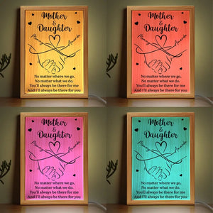 Side By Side Hand In Hand - Family Personalized Custom Frame Light Box - Mother's Day, Gift For Mom