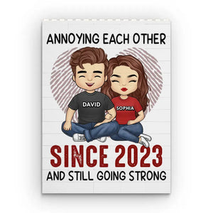 Annoying Each Other Still Going Strong - Couple Personalized Custom Vertical Rectangle Shaped Building Brick Blocks - Gift For Husband Wife, Anniversary