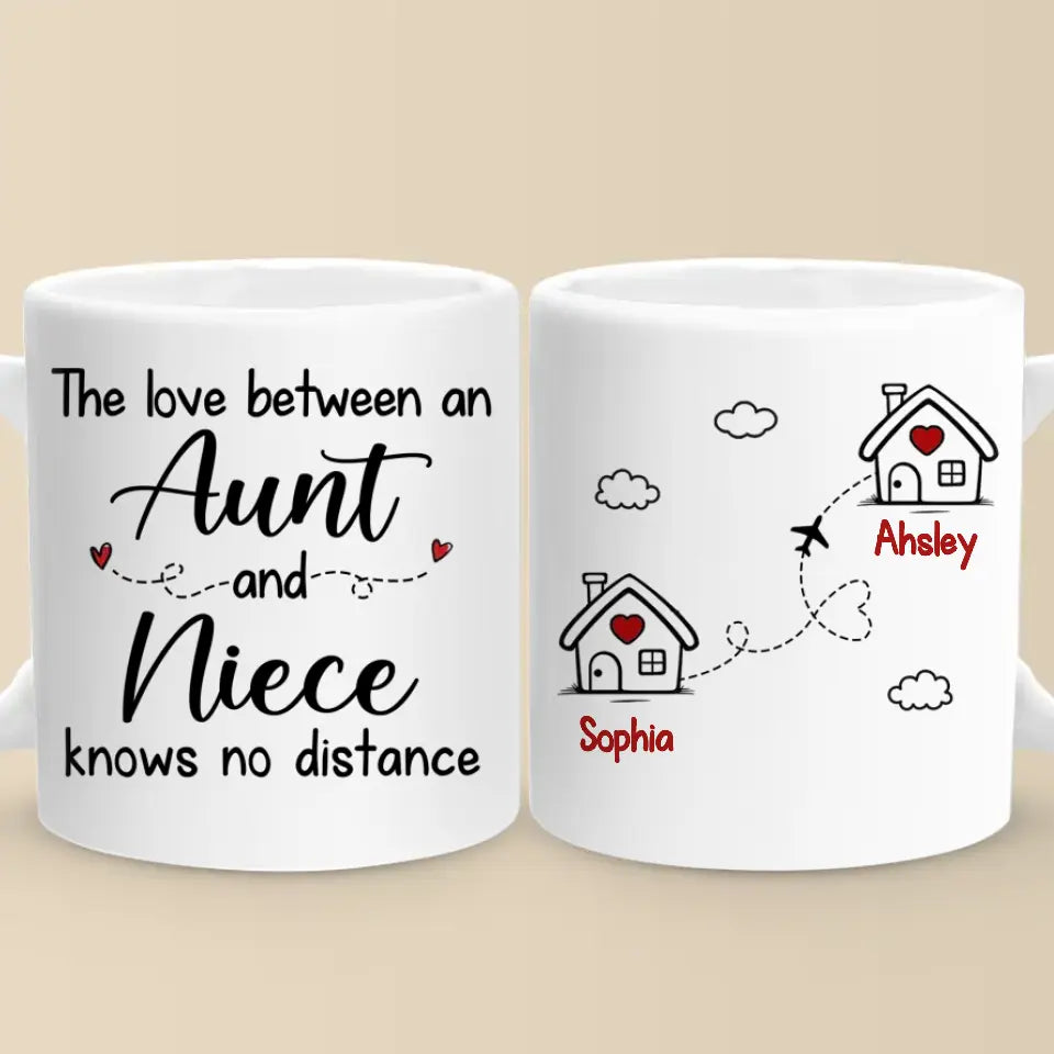 The Love Of An Auntie - Family Personalized Custom Mug - Gift For Family Members