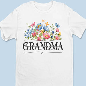 Blossoming Flower Garden For Grandma - Family Personalized Custom Unisex T-shirt, Hoodie, Sweatshirt - Mother's Day, Gift For Mom, Grandma