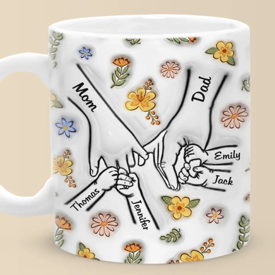 A Family Is A Round Of Love - Family Personalized Custom 3D Inflated Effect Printed Mug - Gift For Family Members