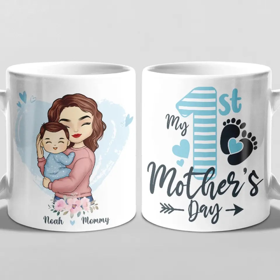 A Mother’s Happiness Is Like A Beacon - Family Personalized Custom Mug - Mother's Day, Baby Shower Gift, Gift For First Mom