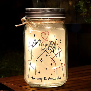 Thank You For Being The Light In My Life - Family Personalized Custom Mason Jar Light - Mother's Day, Gift For Mom, Grandma