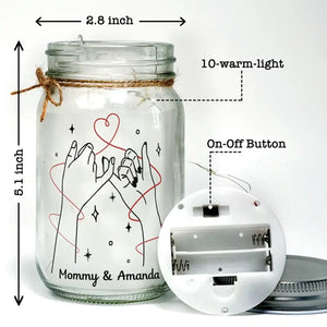 Thank You For Being The Light In My Life - Family Personalized Custom Mason Jar Light - Mother's Day, Gift For Mom, Grandma