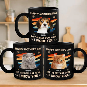 Custom Photo Mother Is The Sweetest Gift - Dog & Cat Personalized Custom Black Mug - Mother's Day, Gift For Pet Owners, Pet Lovers