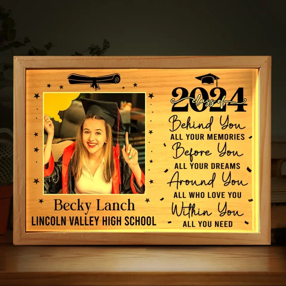 Custom Photo Success Is Getting What You Want - Family Personalized Custom Frame Light Box - Graduation Gift For Siblings, Brothers, Sisters