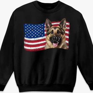 Custom Photo American Flag - Dog & Cat Personalized Custom Unisex T-shirt, Hoodie, Sweatshirt - Gift For Pet Owners, Pet Lovers