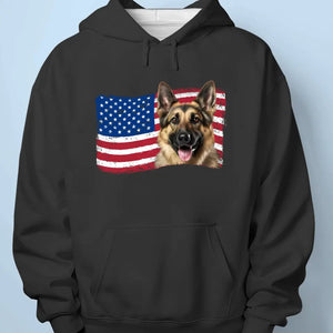 Custom Photo American Flag - Dog & Cat Personalized Custom Unisex T-shirt, Hoodie, Sweatshirt - Gift For Pet Owners, Pet Lovers