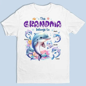 This Mama Dolphin Belongs To - Family Personalized Custom Unisex T-shirt, Hoodie, Sweatshirt - Mother's Day, Gift For Mom, Grandma