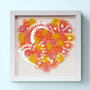 The Amazing Journey Of A Mother's Love - Family Personalized Custom Flower Shadow Box - Mother's Day, Gift For Mom, Grandma