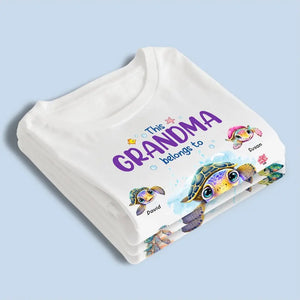 This Grandma Belongs To Us - Family Personalized Custom Unisex T-shirt, Hoodie, Sweatshirt - Mother's Day, Birthday Gift For Grandma, Mom