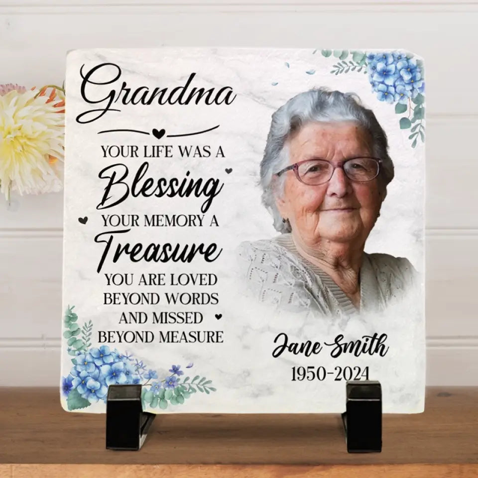 Custom Photo Constantly Remembered, Eternally Cherished - Memorial Personalized Custom Square Shaped Memorial Stone - Sympathy Gift For Family Members