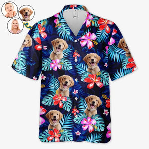 Custom Photo It's Summer & Time For Wandering - Dog & Cat Personalized Custom Unisex Tropical Hawaiian Aloha Shirt - Summer Vacation Gift, Gift For Pet Owners, Pet Lovers