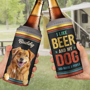 Custom Photo Dog Solves Most Of My Problems, Beer Solves The Rest - Dog Personalized Custom 4 In 1 Can Cooler Tumbler - Father's Day, Gift For Pet Owners, Pet Lovers