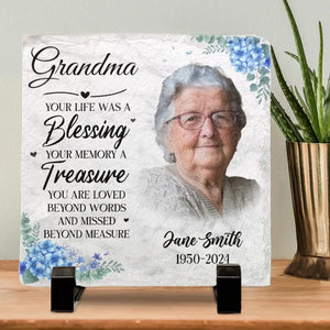 Custom Photo Constantly Remembered, Eternally Cherished - Memorial Personalized Custom Square Shaped Memorial Stone - Sympathy Gift For Family Members