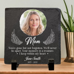 Custom Photo To Live In The Hearts - Memorial Personalized Custom Square Shaped Memorial Stone - Sympathy Gift For Family Members