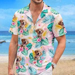 Custom Photo I Just Want To Lie On The Beach - Dog & Cat Personalized Custom Unisex Tropical Hawaiian Aloha Shirt - Summer Vacation Gift, Gift For Pet Owners, Pet Lovers