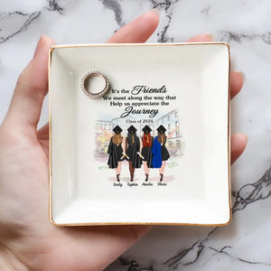 We Did It - Bestie Personalized Custom Jewelry Dish - Graduation Gift For Best Friends, BFF, Sisters