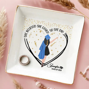 A Sweet Ending To A New Beginning - Family Personalized Custom Jewelry Dish - Graduation Gift For Family Members, Siblings, Brothers, Sisters