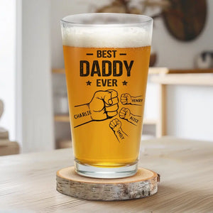 Behind Every Good Kid Is A Great Dad - Family Personalized Custom Beer Glass - Father's Day, Gift For Dad, Grandpa