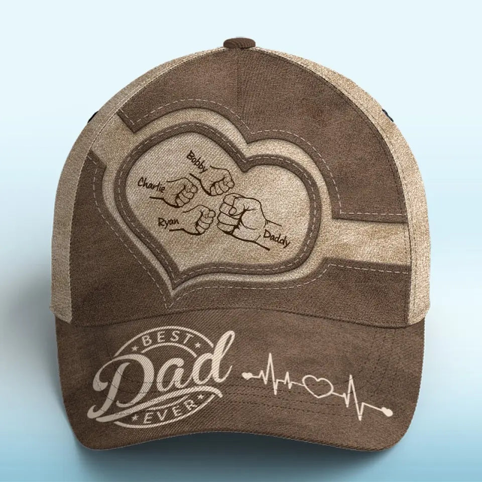 The Best Dads Get Promoted To Grandpa - Family Personalized Custom Hat, All Over Print Classic Cap - Father's Day, Gift For Dad, Grandpa