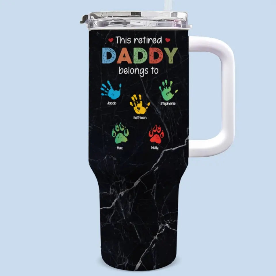 I'm A Professional Papa - Family Personalized Custom 40 Oz Stainless Steel Tumbler With Handle - Father's Day, Gift For Dad, Grandpa