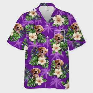 Custom Photo This Is My Vacation Time - Dog & Cat Personalized Custom Unisex Tropical Hawaiian Aloha Shirt - Summer Vacation Gift, Gift For Pet Owners, Pet Lovers