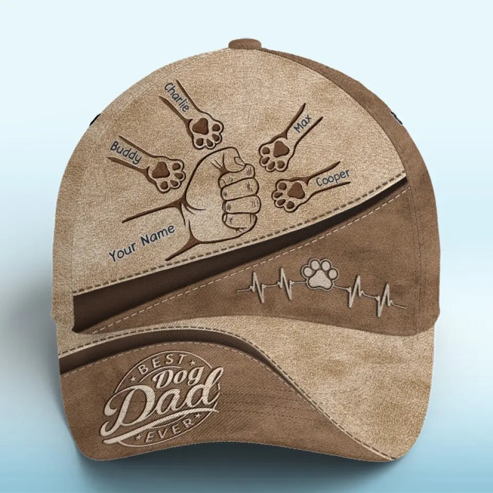 Dogs Leave Paw Prints On Our Hearts - Dog Personalized Custom Hat, All Over Print Classic Cap - Father's Day, Gift For Pet Owners, Pet Lovers