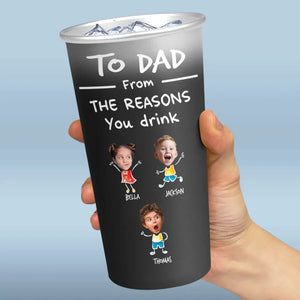 Custom Photo Our Child Might Be The Reason You Drink - Family Personalized Custom Aluminum Changing Color Cup - Father's Day, Gift For Dad, Grandpa