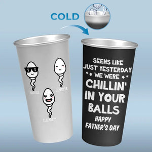 Children See Magic Because They Look For It - Family Personalized Custom Aluminum Changing Color Cup - Father's Day, Gift For Dad