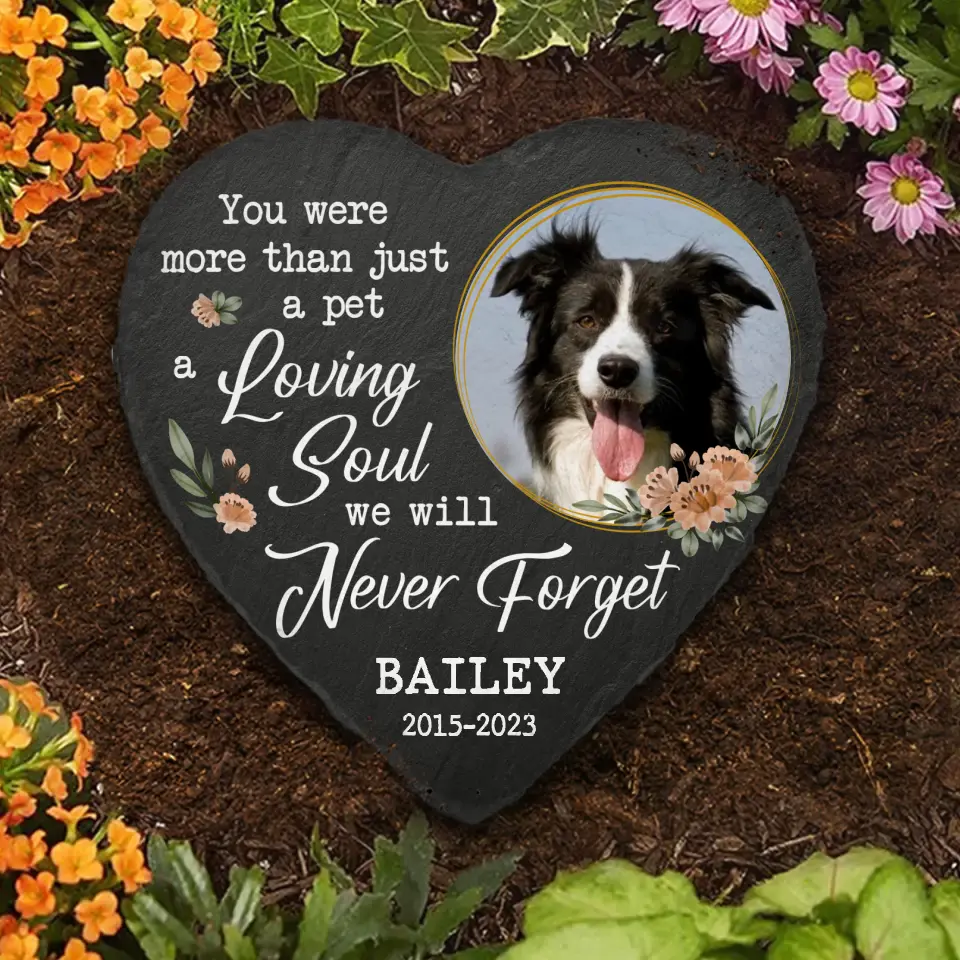 Custom Photo We Will Never Forget AMZ - Memorial Personalized Custom Heart Shaped Memorial Stone - New Arrival, Sympathy Gift For Pet Owners, Pet Lovers