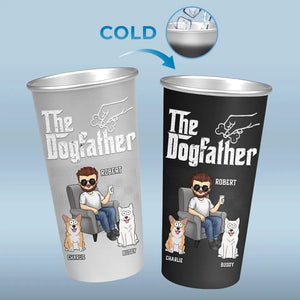 Thank You For Being My Dad - Dog & Cat Personalized Custom Aluminum Changing Color Cup - Father's Day, Gift For Pet Owners, Pet Lovers