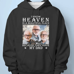 Custom Photo Our Dad Will Be In Our Hearts Forever - Memorial Personalized Custom Unisex T-shirt, Hoodie, Sweatshirt - Sympathy Gift For Family Members