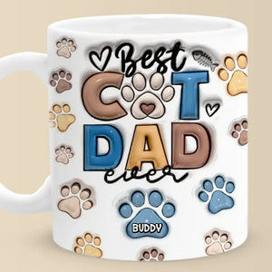 Best Fur Dad Ever - Dog & Cat Personalized Custom 3D Inflated Effect Printed Mug - Father's Day, Gift For Pet Owners, Pet Lovers