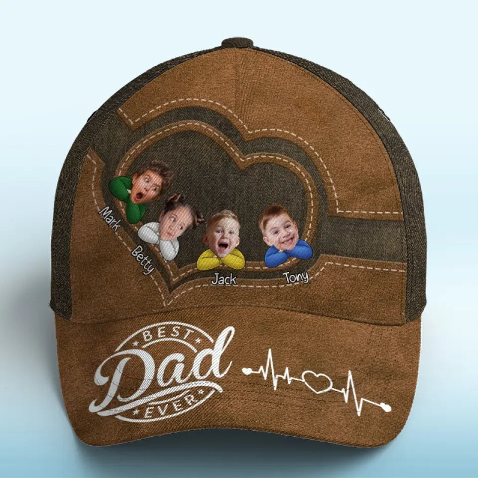 Custom Photo Best Papa Ever - Family Personalized Custom Hat, All Over Print Classic Cap - New Arrival, Father's Day, Gift For Dad, Grandpa AMZ