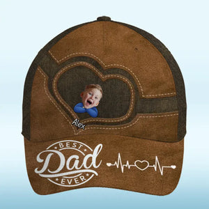 Custom Photo Best Papa Ever AMZ - Family Personalized Custom Hat, All Over Print Classic Cap - New Arrival, Father's Day, Gift For Dad, Grandpa