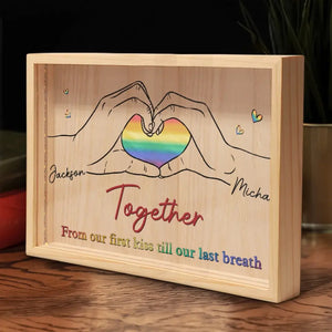 I Never Believed In Love At First Sight Until I Met You - Couple Personalized Custom Frame Light Box - Gift For Husband Wife, Anniversary, LGBTQ+