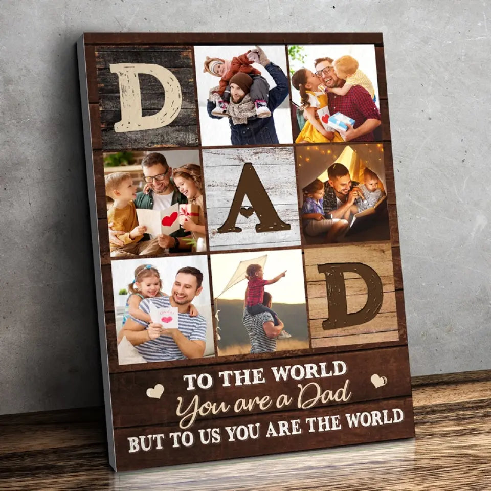 Custom Photo Daddy, You Mean A Lot To Me - Family Personalized Custom Vertical Canvas - Father's Day, Gift For Dad