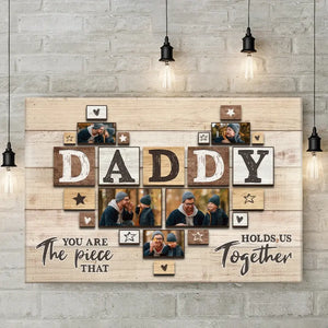 Custom Photo Always By My Side - Family Personalized Custom Horizontal Canvas - Father's Day, Gift For Dad