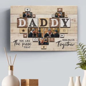 Custom Photo Always By My Side - Family Personalized Custom Horizontal Canvas - Father's Day, Gift For Dad