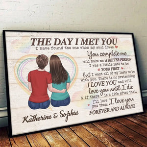 Every Day I'm With You, I Love You More - Couple Personalized Custom Horizontal Poster - Gift For Husband Wife, Anniversary, LGBTQ+