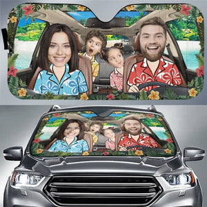 Custom Photo Memories Are Made Mile By Mile - Family Personalized Custom Auto Windshield Sunshade, Car Window Protector - Gift For Family Members