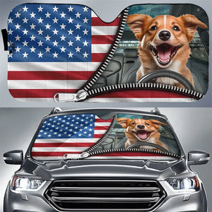 Custom Photo Life Is A Grand Adventure, Go Live It - Dog & Cat Personalized Custom Auto Windshield Sunshade, Car Window Protector - Gift For Pet Owners, Pet Lovers